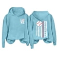 thumbnail image 1 of WZXFASHION Chandail à Capuchon de Baseball à Manches Longues pour Femmes à Imprimé de Lettres Rabais de 50 % Liquidation Chandail Ample à Enfiler, 1 of 4
