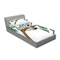thumbnail image 2 of Ambesonne Animal Fitted Sheet & Pillow Sham Set, Koala Eucalyptus, Twin, Brown Grey, 2 of 2