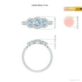 thumbnail image 3 of ANGARA Natural Floating Three Stone Aquamarine Ring with Diamond Halo in 14K White Gold for Women (Size-5mm) | March Birthstone, Anniversary, Jewelry Gift for Women | Natural Aquamarine Ring, 3 of 7