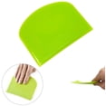 thumbnail image 3 of RV 2 raspadores de masa con raspador de cuenco, cortador de plástico seguro para alimentos, raspador de plástico suave, adecuado para fondant, pan, fondant, blanco, verde, 3 of 5