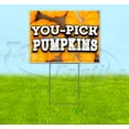 thumbnail image 1 of You-Pick Pumpkins (18" x 24") Yard Sign, Includes Metal Step Stake, 1 of 6