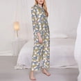 thumbnail image 3 of Saiise Cute Rabbit Pattern Women's Long-Sleeved Pajama Set Button Front Sleepwear with Pockets Lounge Set for Home Relax Nightwear-Medium, 3 of 6