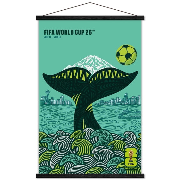 FIFA World Cup 2026 - Seattle Wall Poster with Magnetic Frame, 22.375" x 34"