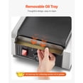 thumbnail image 4 of KFFKFF Commercial Panini Grill, 1800W Electric Sandwich Panini Maker, Stainless Steel Sandwichs Press Grill with Handle and Temp Control, 8.8x9 in Flat Enamel Plate, 4 of 9