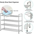 thumbnail image 4 of FANHAO 4-Tier Shoe Rack, 100% Stainless Steel Shoe Storage Organizer, up to 12 Pairs for Entryway, 4 of 7
