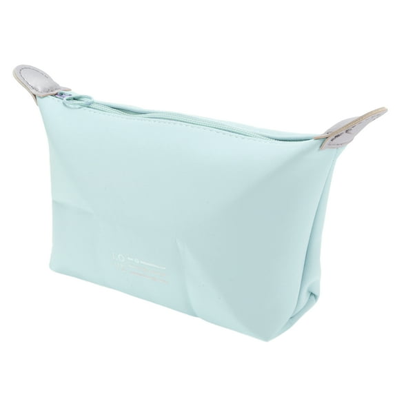 Unique Bargains 1 Pc Women Dumpling Shape Makeup Bag for Vacation Outdoor Activities Blue PU