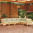 thumbnail image 4 of vidaXL Solid Pinewood Patio Lounge Set 6 Piece with Cushions Multi Colors, 4 of 34