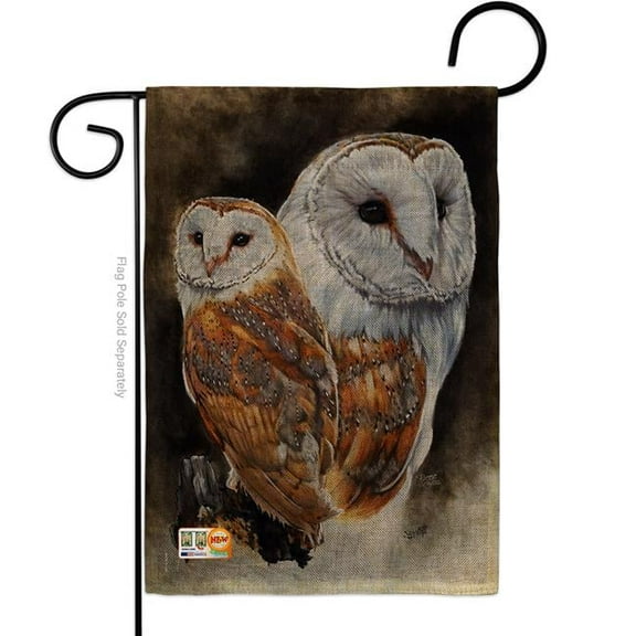 Breeze Decor BD-BI-G-105040-IP-DB-D-US13-AL 13 x 18.5 in. Lustrous Burlap Garden Friends Birds Impressions Decorative Vertical Double Sided Flag