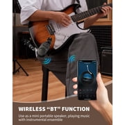 Mini Guitar Amp, 5W Portable Electric Practice Amp with Volume Control, Plug and Play, BT Rechargeable Plug-in Small Speaker for Guitar/Bass/Electric Instruments