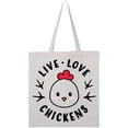 thumbnail image 3 of Inktastic Live Love Chickens Tote Bag, 3 of 4