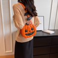 thumbnail image 2 of Bolso cruz de Halloween con calabaza, bolso cruz de piel sintética para Halloween, diseño de calabaza, 2 of 3