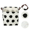 thumbnail image 4 of Unique Bargains 1 Pc 30L Foldable Square Laundry Basket for Laundry Room 12.60"x12.60"x12.60" Black White Polka Dots, 4 of 6