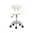 thumbnail image 2 of Taburete de bar giratorio ajustable Silla con respaldo a rayas, blanco, 2 of 21