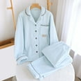 thumbnail image 2 of Womens Flannel Pajama Set, Soft Long Sleeve Pajamas & Long Pants with Pockets, Warm Button-up Sleepwear Lounge Pjs M-XL, 2 of 4