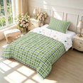 thumbnail image 2 of Manfei Geometric Check Twin Comforter Sets,Cozy Christmas Bedding Set,Green,Christmas Reversible,2pcs,1 Comforter and 1 Pillowcase,2pcs,1 Comforter and 1 Pillowcase, 2 of 7