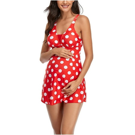 Dihao Womens Maternity Bikini Women s Summer Beach Swimsuit Sexy One-Piece Stripe Print Swimwear Swimsuit Bikini Swimming Beachwear Slip Bikini