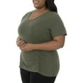 thumbnail image 3 of Women's Plus Size Shirred Tee, 3 of 5