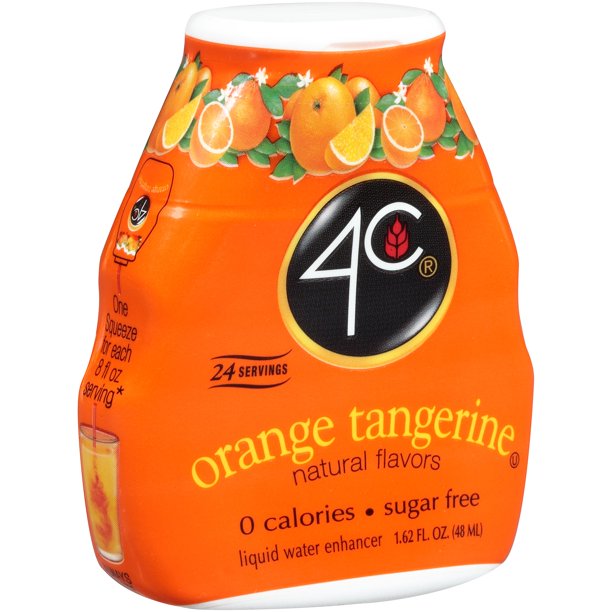 4C Totally Light PSDLiquid Water Enhancer, Orange/Tangerine, 1.62
