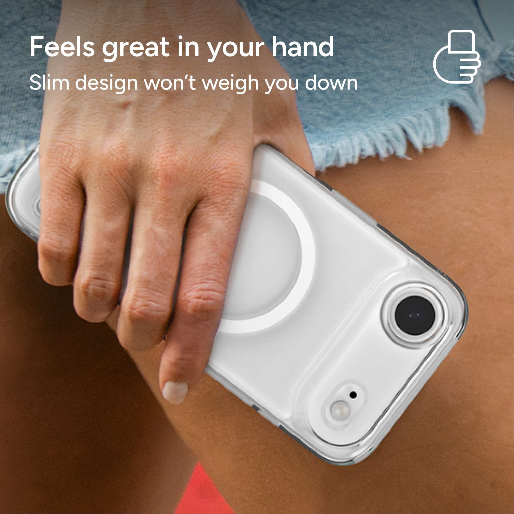 ZAGG Clear Snap with Kickstand - Apple iPhone Air Clear Case with MagSafe and Built-In Kickstand