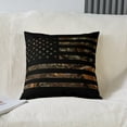 thumbnail image 2 of Set of 2 American Flag Camo Throw Pillow covers 20x20, Military Hunting Pillow covers, Rustic Tree Leaves Camouflage Cushion cases, Nature Branches Decorative Pillow covers for Boys, Black Brown, 2 of 6