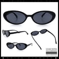 thumbnail image 2 of SA106 Womens Simple Classical Oval Thin Plastic Sunglasses / All Black, 2 of 6