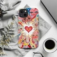thumbnail image 6 of Whimsical Colorful Heart & Mushroom Faces Phone Case, Cute Artistic Fantasy Design iPhone 16 15 14 13 12 11 Pro Max Mini Cover, 6 of 6