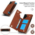 thumbnail image 6 of Dteck Flip Leather Wallet Case for iPhone 16 5G, Crossbody Wallet Phone Case with Credit Card Holder Strap Lanyard, Women Girl Purse Kickstand, Brown, 6 of 8