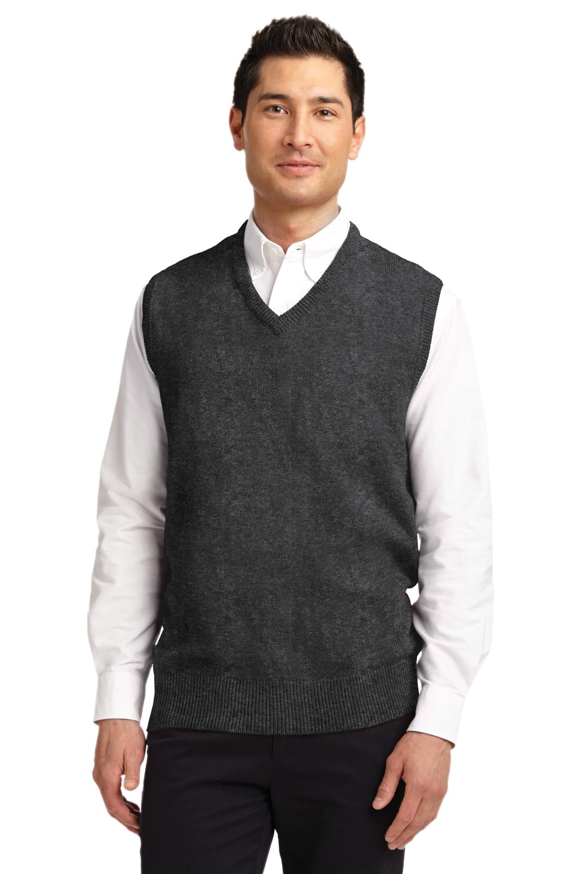 V Neck Sweater Vest-XS (Charcoal Grey 