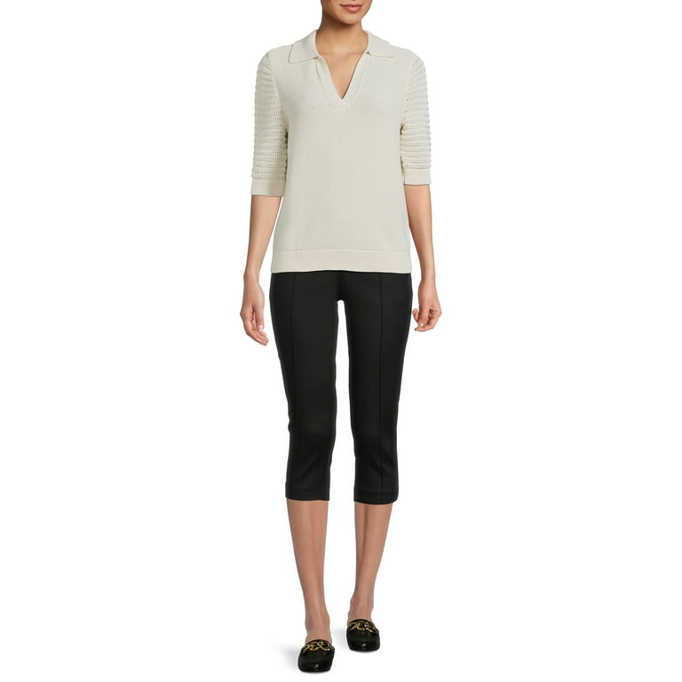 Time and Tru Women's Knit Pull On Capri Pants - Walmart.com