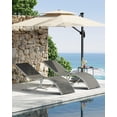 thumbnail image 1 of Set of 2 S-Shaped Outdoor Patio Lounge Chairs – Ergonomic Aluminum Recliners with Adjustable Backrest, All-Weather Textilene, Weather Resistant – Perfect for Poolside, Garden,Backyard – Dark Gray, 1 of 7