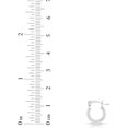 thumbnail image 2 of Floreo 10k White Gold 2mm High Polish Round Tube Hoop Earrings, 2 of 3