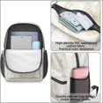 thumbnail image 3 of 17 Inch Lightweight Backpack,PVC Waterproof Oxford Fabric, Ergonomically Designed, with Large Capacity, Aqua Blue Watercolor, 3 of 5