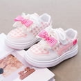 thumbnail image 5 of enyan Girls Sneakers Fashion Sneakers Breathable Lightweight Lace-up Running Walking Running Shoes for Girls (Toddler/Little Kid/Big Kid) Pink,13.5, 5 of 7