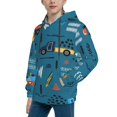 thumbnail image 2 of Kll Unisex Kids Boys Girls Hooded Pocket Pullover Hoodies-Construction Trucks, 2 of 9