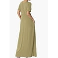 thumbnail image 4 of TheMogan Women's S~3X Soft Jersey Oversized V-Neck Short Sleeve Maxi Dress W Pocket, 4 of 6