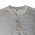 thumbnail image 7 of KHONTS Men's Henley Shirts Long Sleeve Casual T Shirts Basic Classic Vintage Cotton Tee Shirts Button Shirts Light Gray XXL, 7 of 7