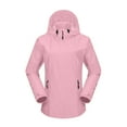 thumbnail image 6 of Miluxas Women's Softshell Hooded Jacket Warm Lightweight Waterproof Insulated Windbreaker with Pocket Pink L(L), 6 of 7