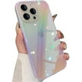 thumbnail image 3 of Compatible with iPhone Case,Cute Gradient Colorful Laser Holographic Glitter Sparkle Bling Clear Silicone Bumper Soft Shockproof Cover Phone Case (White,iPhone 12), 3 of 8