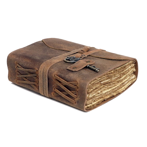 Vintage Leather Journal - Antique Handmade Leather Bound journal with deckle edge paper for Men And Women Diary - Leather Sketchbook - Drawing Journa