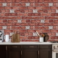thumbnail image 5 of Peel and Stick Wallpaper Contact Paper Red Brick Wall Ornate White Decorative Tiles Self Adhesive and Removable 17.7in x 118in, 5 of 8