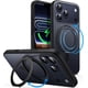 thumbnail image 1 of Funda Anillo Giratorio 360 Grados para iPhone 17 Pro MAX 6.9 Pulgadas con Botón Control Cámara, Compatible con MagSafe, Carcasa Slim Antigolpes con Soporte & Porta Anillos (Azul Profundo),Negro, 1 of 10