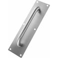 thumbnail image 2 of Manija de puerta - Manija de puerta de acceso con placa de empuje y tirador de acero inoxidable con tornillos (cuadrada), 2 of 5
