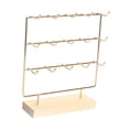 thumbnail image 4 of Soporte para pendientes de 3 niveles, soporte para pendientes, estante de exhibición para colgar almacenamiento, Base de madera para tienda de ferias, 4 of 9