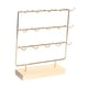 thumbnail image 4 of Soporte para pendientes de 3 niveles, 15 ganchos, colgador de almacenamiento, organizador de joyería, Base de madera para tienda de tocador de feria, 4 of 9