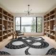 thumbnail image 2 of ODIKA 9'x12' Washable Area Rug Retro Geometric Coiled Reptile Aesthetic Snake Serpent Abstract Playful for Great Room, Indoor Concept, Large Living Low Pile, Flatwoven, 2 of 7