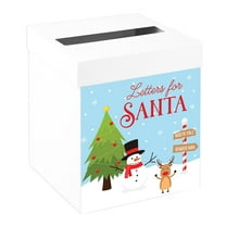 Santa Mailbox Snowman & Reindeer, Letters to Santa Christmas Decor for Kids