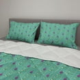 thumbnail image 2 of Floral Comforter & Sham Bedding Set, Rhythmic Oriental Flowers Tulips Ottoman Style Pattern, 3 pcs Duvet Set Microfiber Filling Quilt, 5 Sizes, Sea Green Purple, by Ambesonne, 2 of 4