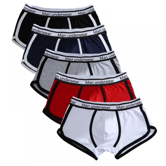 5Pack Men's Skin-friendly Cotton Briefs KOERIM Breathable Underpants