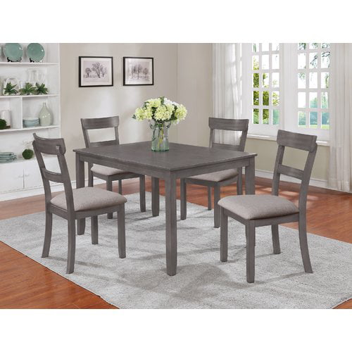 Crown Mark Grey Henderson 5 Pack Dining, Grey Dining Room Table