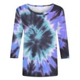 thumbnail image 4 of VgaVtl Purple T-Shirts Womens Graphic Long Sleeve Womens Tops Print Tie-Dye Casual Loose Tops, 4 of 5